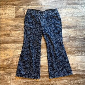 Soft Surroundings Floral Print Pull-On Flare Jeans Size XL